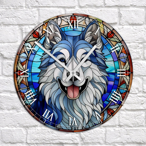 Alaskan Malamute Suncatcher Effect Clock
